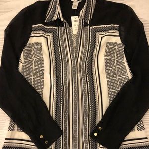 Cache black and white blouse
